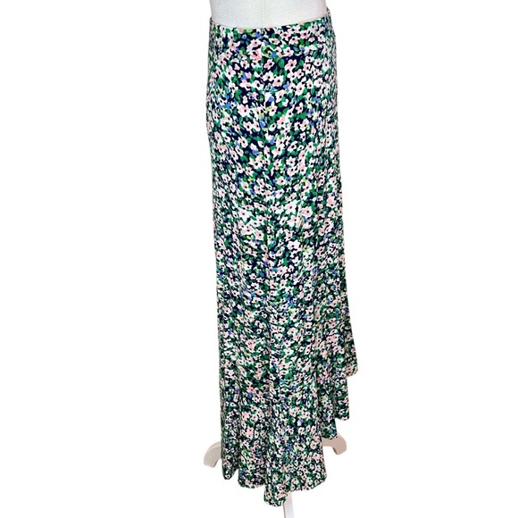 Talbots Green and White Ruffled High Low Maxi Skirt Size XS - Picture 8 of 12